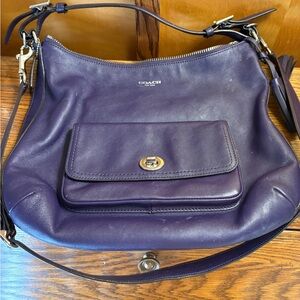 Coach Deep Purple Leather Shoulder Bag